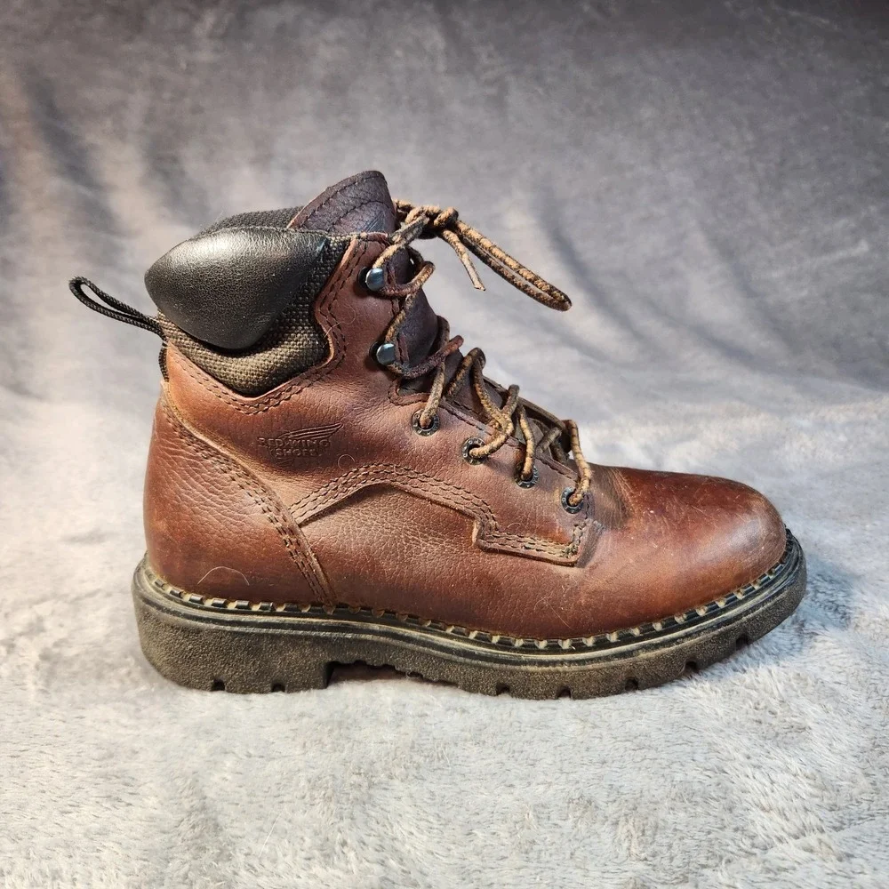 Red Wing‎ Boots Mens 7.5 Brown Leather 1626 Soft Toe EH Electrical Hazard Work